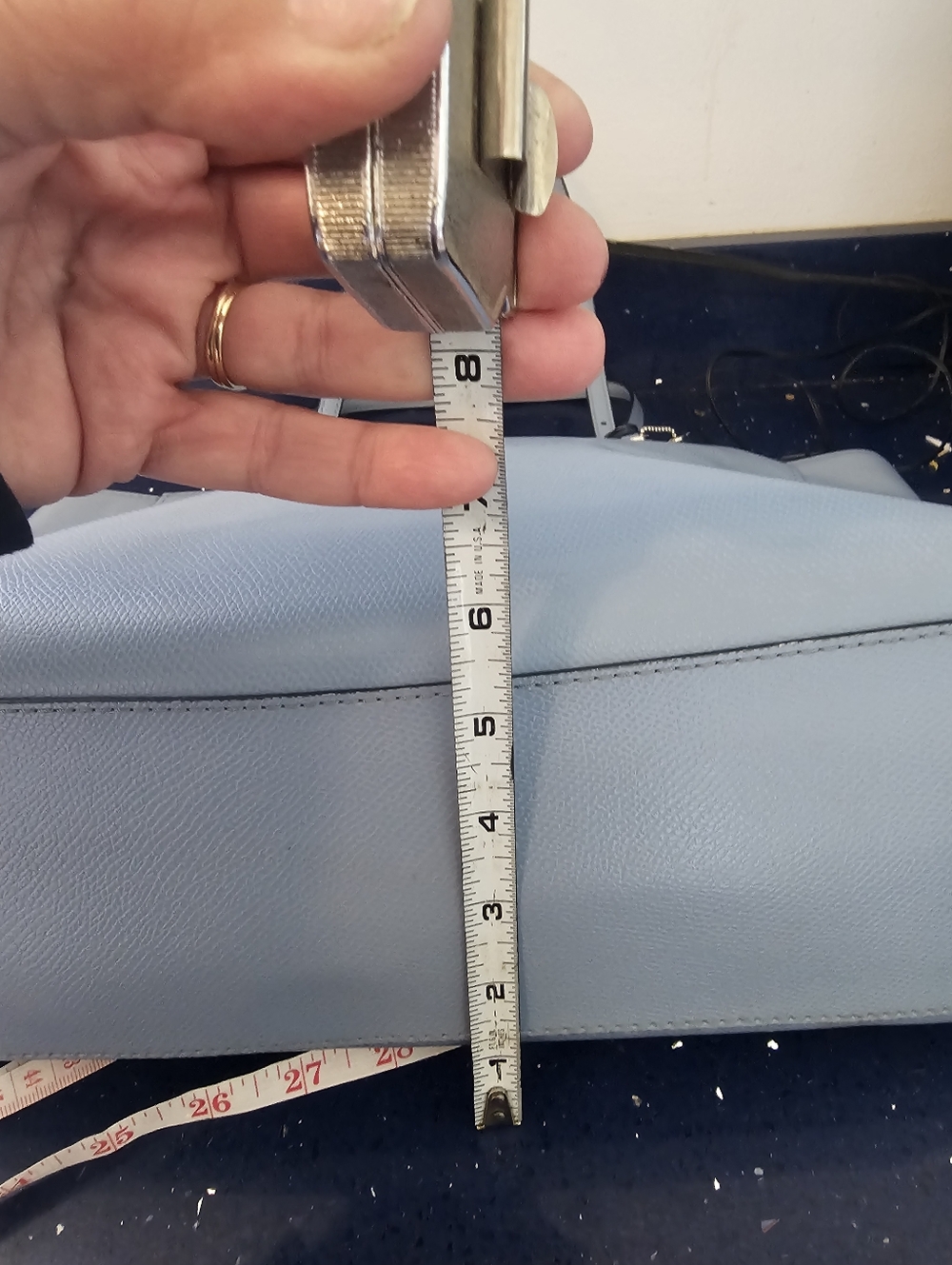 Coach Turnlock Tote In Beautiful Blue Color 37142 - Picture 7 of 13